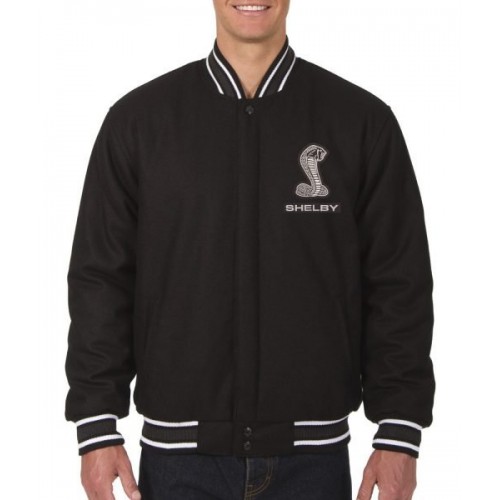 Shelby Black Wool Varsity Jacket